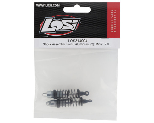 Losi Mini-T 2.0 Aluminum Front Shock Assembly Silver Set 2 Machined (LOS314004)