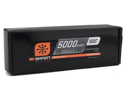 Spektrum RC 2S Smart LiPo Hard Case 50C Battery Pack 7.4V/5000mAh SPMX50002S50H3