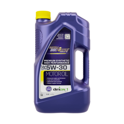 Royal Purple 35530 5W-30 High-Performance Synthetic Motor Oil 5 Quart Bottle Dex