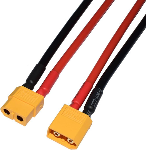 RC Garage Deans Plus (2 Male 2 Female) with Shrink Tubing Melt-Resistant Nylon