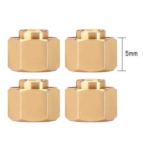 INJORA 4PCS 5/6/7/10mm Brass Wheel Hex Hub Extenders 1/18 Upgrade TRX4M-02-5