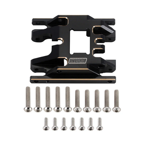 INJORA 53g/pcs Brass Skid Plate Transmission Mount for 1/18 TRX4M Black 4M-67BK