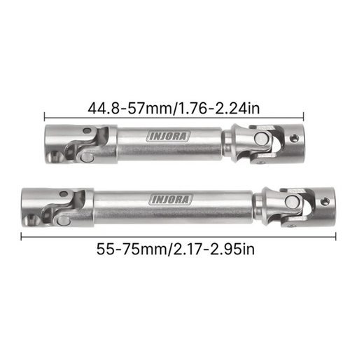 INJORA Steel Front Rear Center Drive Shafts Bronco Base Camp 4Runner SCX24-43SR
