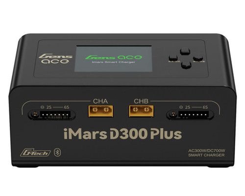 Gens Ace iMars D300 Plus G-Tech Smart Dual AC/DC Charger (Black) GEA300WPLUS-UB
