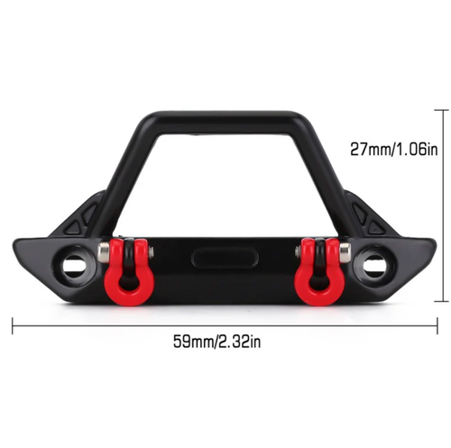 INJORA Metal Front Stinger Bumper with Lights Jeep Wrangler Gladiator SCX24-48B