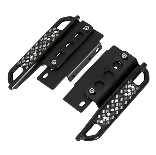 INJORA 2p Metal Rock Sliders Side Pedal Jeep Wrangler Deadbolt Bronco SCX24-80BK