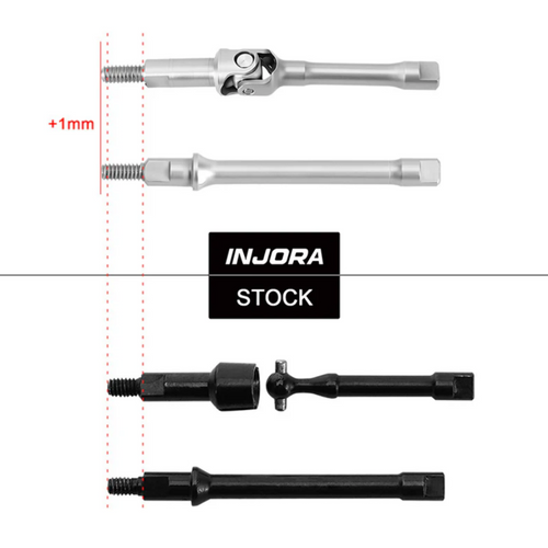 INJORA Stainless Steel Axle Shafts for RC 1/30 SCX30 U-joint design SCX30-13FR