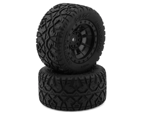 JConcepts G-Locs Pre-Mounted Monster Truck Tires Hazard Wheel Black JCO4015-3994