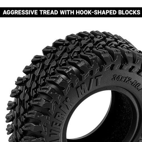 INJORA 0.7" 34*12mm MAVERIX M/T Tires Set of 4 Super Soft For 1/30 SCX30 (T7025)