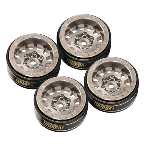 INJORA 1.0 Plus Brass -3.75mm Offset Wheels for Micro Crawlers Gray (YQW-1101GL)