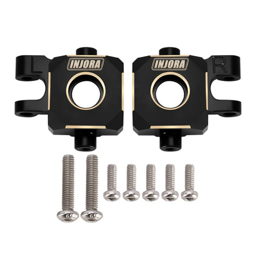 INJORA Black Brass Upgrade Parts Steering Knuckles for 1/18 TRX4M INJTRX4M-04BK
