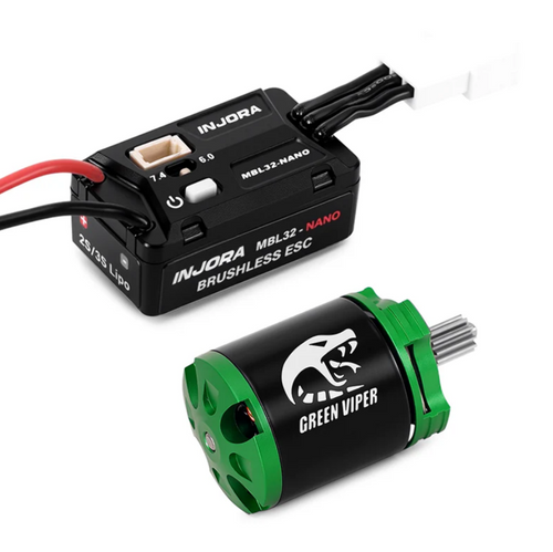 INJORA MBL32-NANO Brushless ESC & 1621 Green Viper Motor SCX30 MBL32-NANO-INM21
