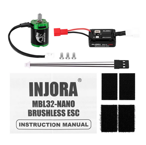 INJORA MBL32-NANO Brushless ESC & 1621 Green Viper Motor SCX30 MBL32-NANO-INM21