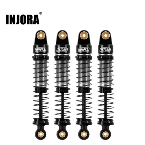 INJORA 52mm Big Bore Oil Shocks for 1/24 Axial AX24 Black Aluminum CNC AX24-06BK