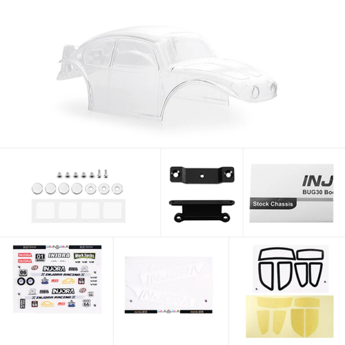 INJORA BUG30 Body Clear Unpainted with Magnetic Mount for 1/30 SCX30 INJBUG30-CL