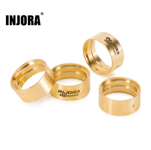 INJORA Brass Inner Clamp Rings for INJORA 0.7" D19 Wheels Gold 9mm (INJW7004-19)
