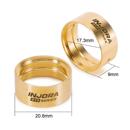 INJORA Brass Inner Clamp Rings for INJORA 0.7" D19 Wheels Gold 9mm (INJW7004-19)