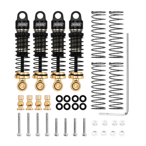 INJORA 40mm Big Bore Oil Shock Absorber Black for 1/24 SCX24 FCX24M SCX24-179BR