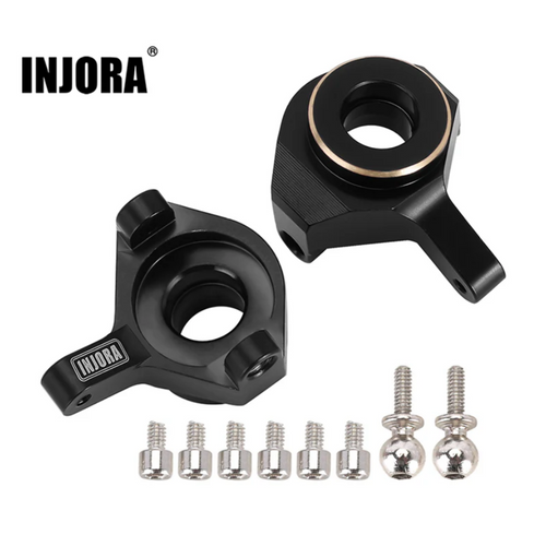 INJORA 2pcs Black Brass Front Steering Knuckles Counter Weights AX24 SCX24-35BK