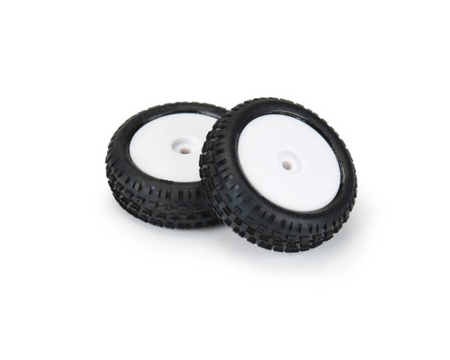 Pro-Line Mini-B Front Pre-Mounted Wedge Carpet Tire w/8mm Hex White Z3 PRO829813