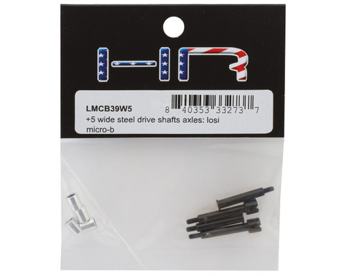 Hot Racing Losi® Micro-B Steel Drive Axle Set Front/Rear +5mm Black HRALMCB39W5