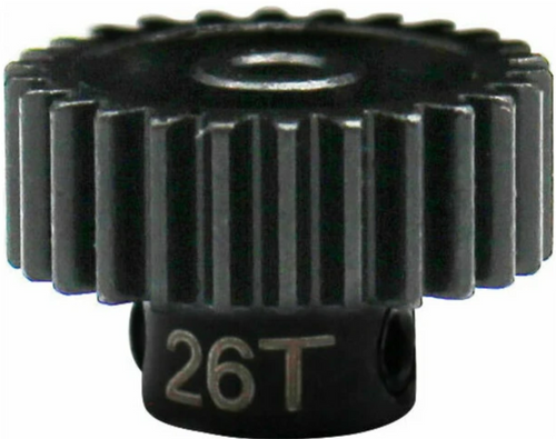 Hot Racing 26t 0.5 Mod Hardened Steel Pinion Gear 2.3 Bore Black 3mm HRAMSG26M05