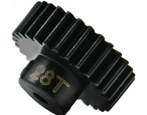 Hot Racing 28t 0.5 Mod Hardened Steel Pinion Gear 2.3 Bore Black (HRAMSG28M05)