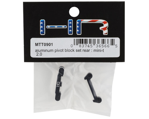 Hot Racing Losi Mini-T 2.0 6061 Aluminum Rear Pivot Block Set Black (HRAMTT0901)