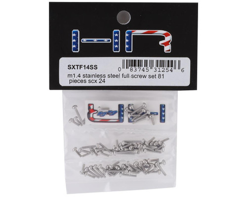 Hot Racing Axial SCX24 Stainless M1.4 Round Head Screw Set 81pc Kit HRASXTF14SS