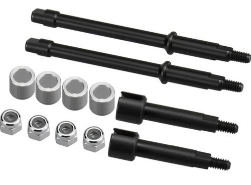 Hot Racing +6mm Steel Drive Stub SCX30 CNC machined Aluminum Black (SXTY39AW06)