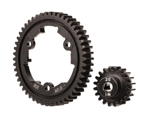 Traxxas Steel Wide-Face Mod 1.0 Spur & Pinion Gear 50/20T high strength TRX6450
