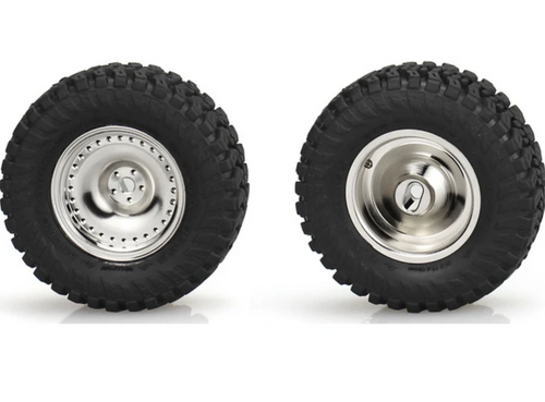 Hot Racing 4mm offset Chrome Brass CL 9.3g wheel SCX30 CNC Machined (SXTY919H08)