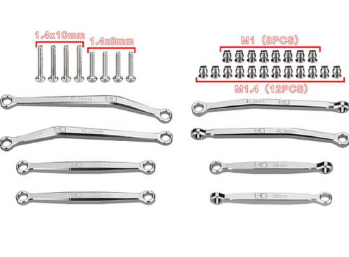 Hot Racing CNC T6 Silver Aluminum No Flex upgrade T6 Link set SCX30 (SXTY133X08)