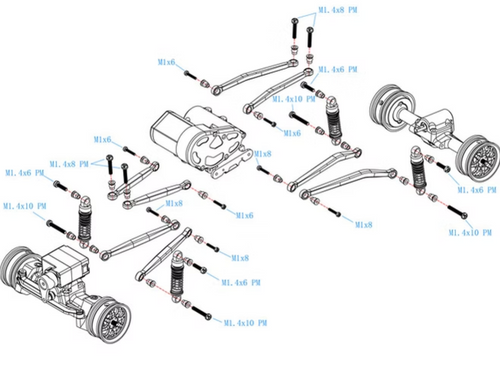 Hot Racing CNC T6 Silver Aluminum No Flex upgrade T6 Link set SCX30 (SXTY133X08)