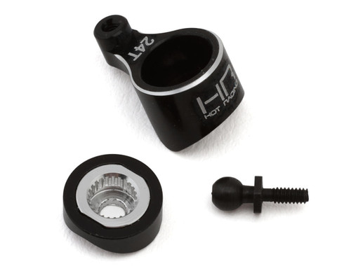 Hot Racing Losi® Micro-B Aluminum Servo Saver Set Black 24T CNC (HRALMCB48SH01)