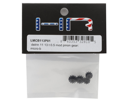Delrin 0.5 Mod 11T & 13T Pinion Gears, Micro-B