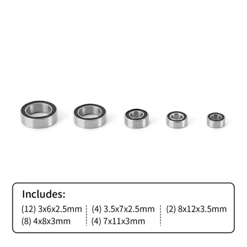 INJORA Sealed Bearing Kit 30 pcs Dustproof for 1/18 Redcat Ascent-18 INJASC18-01