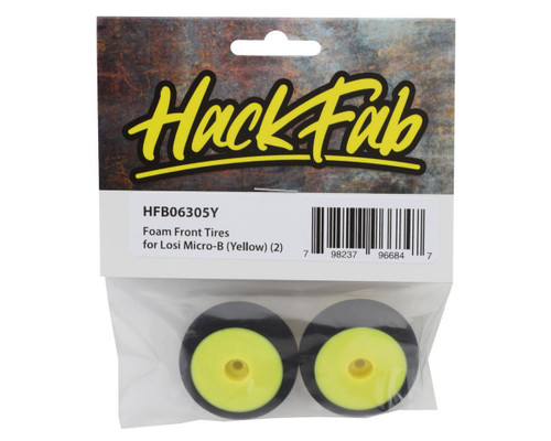 HackFab Losi Micro-B Front Foam Tires Yellow Set 2 Larger Diameter (HFB06305Y)