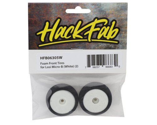 HackFab Losi Micro-B Front Foam Tires White Set of 2 Larger Diameter (HFB06305W)
