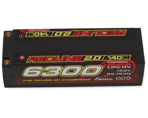 Gens Ace Redline 2.0 4S LiHV Battery 140C 15.2V/6300mAh w/5.0mm GEA63004S14D5