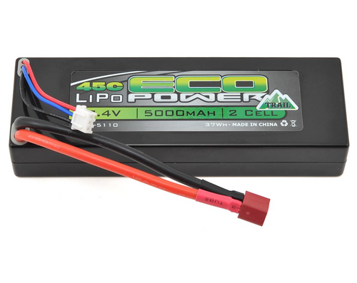 EcoPower "Trail" 2S 45C Hard Case LiPo Battery 7.4V/5000mAh T-Style Con ECP-5110