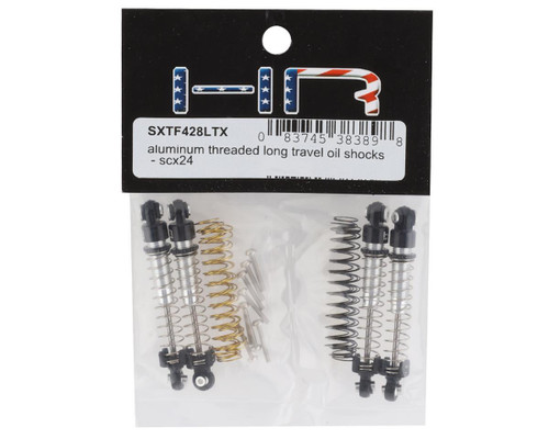 Hot Racing Axial SCX24 Aluminum Threaded Long Travel Oil Shocks 4 HRASXTF428LTX