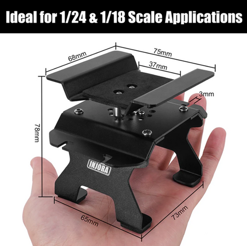 INJORA Aluminum RC Car Stand with Shock Holder 1/24 1/18 Crawler Black Tool-63