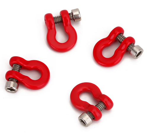 INJORA D Rings Tow Hooks with M2 Screws for SCX24 Bumpers Red 4Pcs INJSCX24-57RD