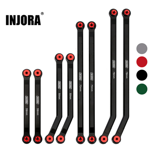 INJORA 8PCS Aluminum High Clearance 4 Links Kit Power Wagon Black INJSCX24-68BK