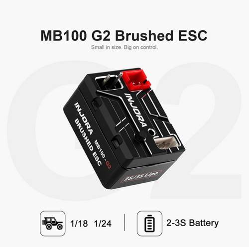 INJORA MB100 G2 Waterproof Brushed ESC 40A for 1/24 1/18 RC Crawlers INJMB100-G2
