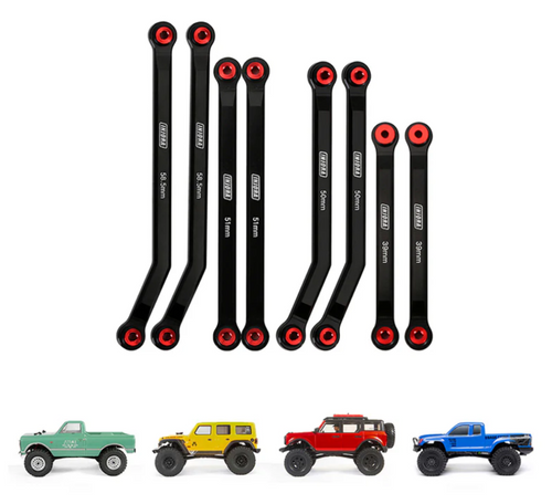 INJORA 8PCS Aluminum High Clearance 4 Links Set for SCX24 C10 Black SCX24-71BK
