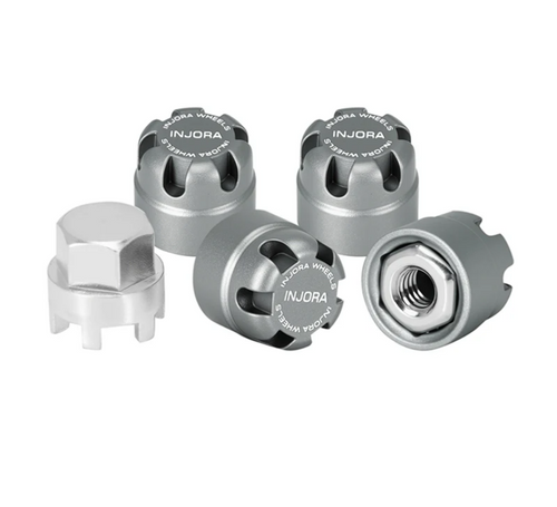 INJORA M2.5 Wheel Lock Nuts with Aluminum Cap for 1/18 Ascent-18 Gray INJWH-28GL