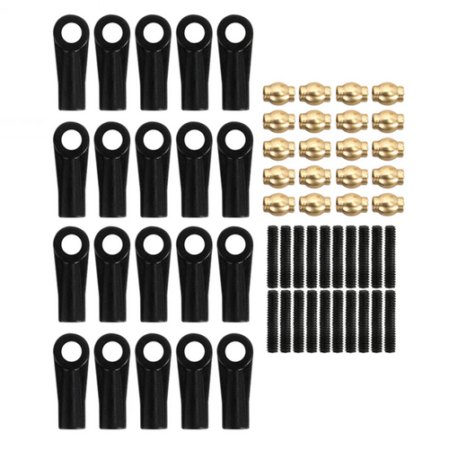 INJORA 20PCS M2 Plastic Rod Ends with Link Pivot Balls SCX24 Links SCX24-125GD