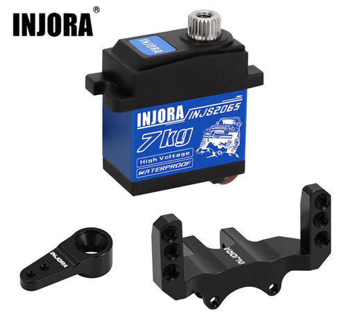 INJORA 7KG Waterproof 2065 Servo with Mount & Horn for 1/24 SCX24 INJS2065-24BK